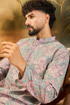 Mauve Viscose Rayon Abstract Embroidered Straight Kurta MKU1394