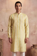 Multi Silk Blend Abstract Printed Kurta With Trousers MKSET2255