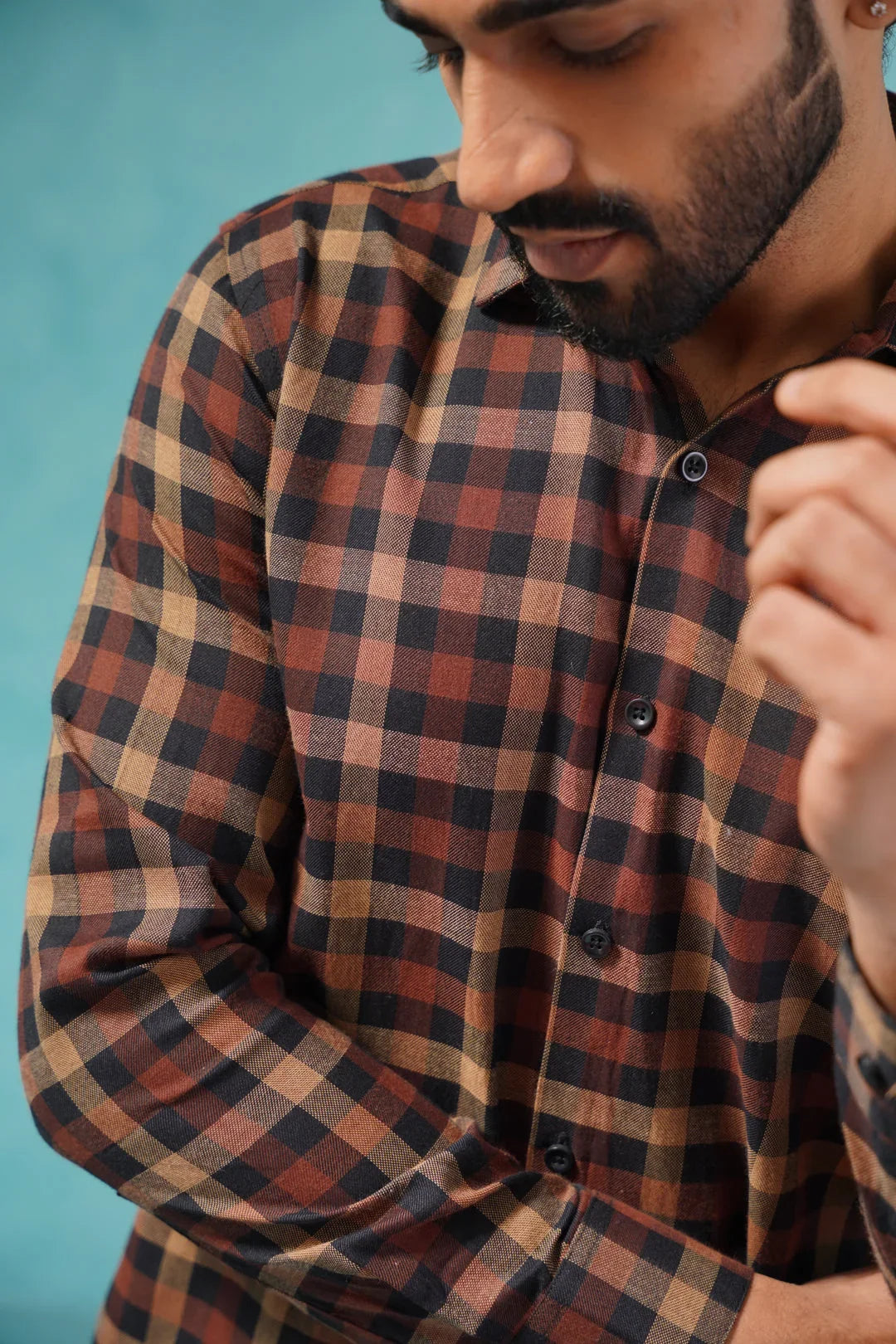 Brown Cotton Solid Shirts SF_900Brown | DesiQlo