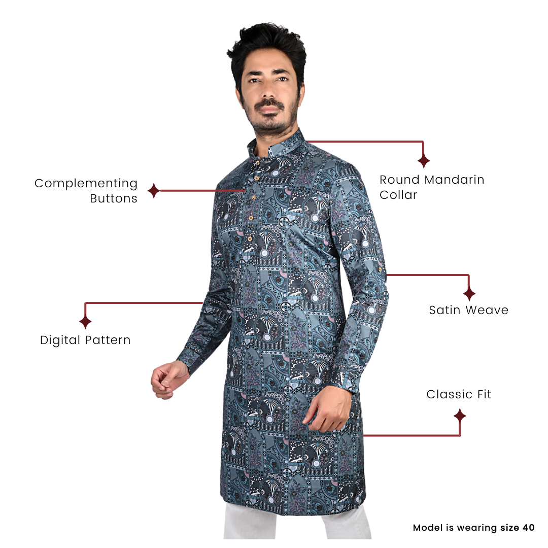 Cotton Kurta for Men - Blue | KUPR12397B