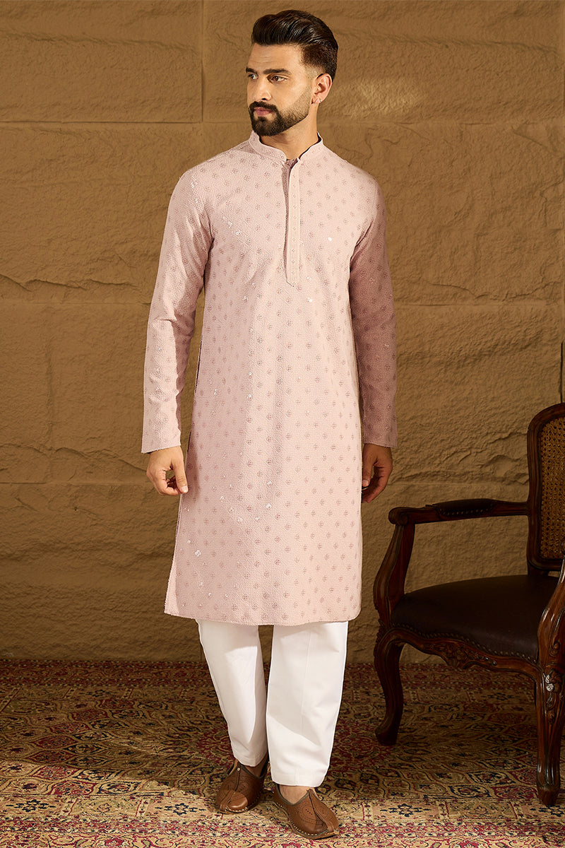 Purple Viscose Rayon Solid Embroidered Straight Kurta MKU1061