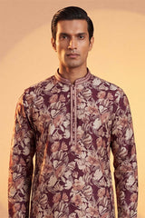 Purple Viscose Rayon Floral Printed Kurta MKU1981