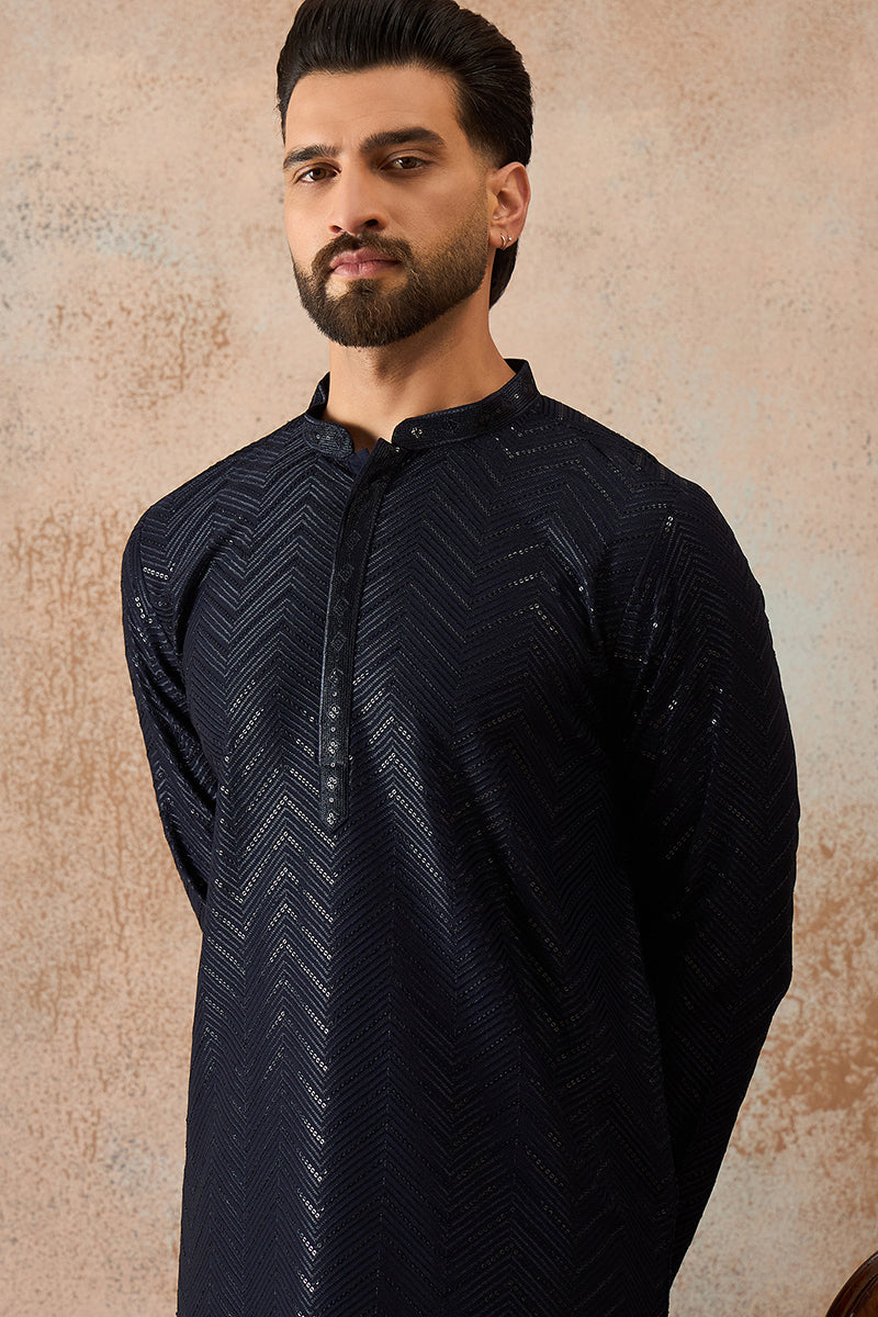 Blue Rayon Embroidered Solid Straight Kurta MKU2189
