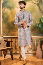 Mauve Viscose Rayon Abstract Embroidered Straight Kurta MKU1394