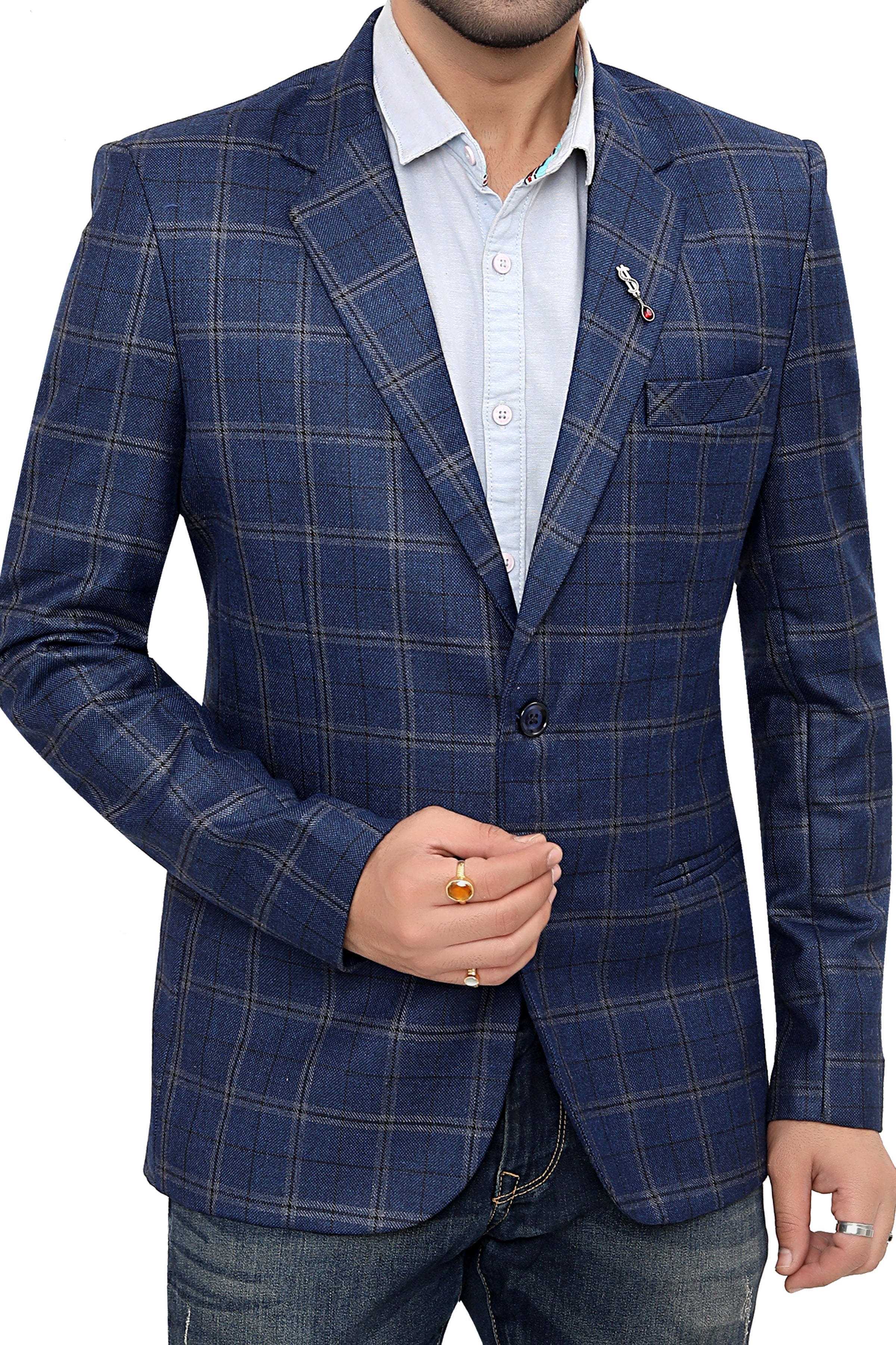 Cotton Blazer for Men - Multicolor | BLDU30008B