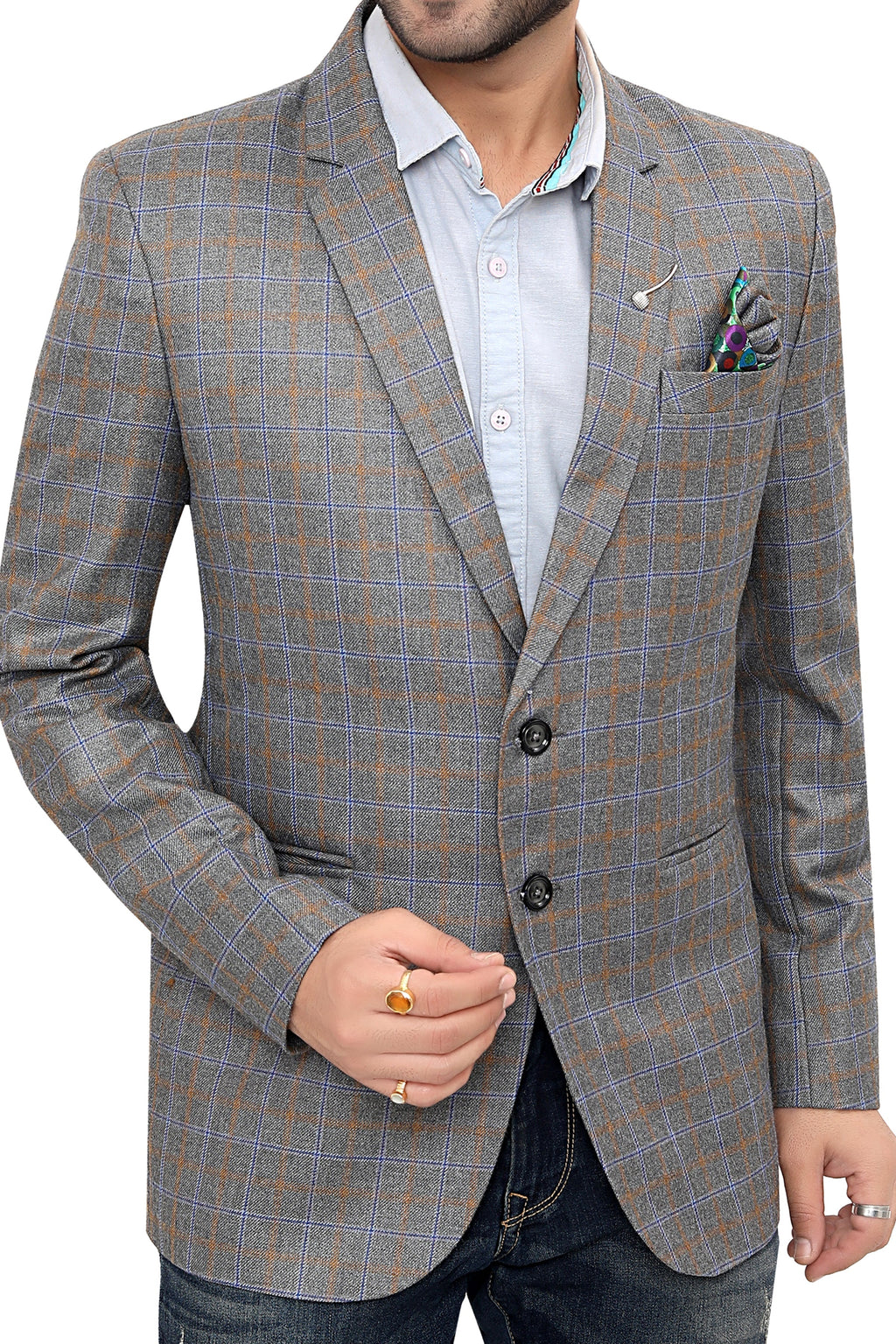 Cotton Blazer for Men - Multicolor | BLDU30010S