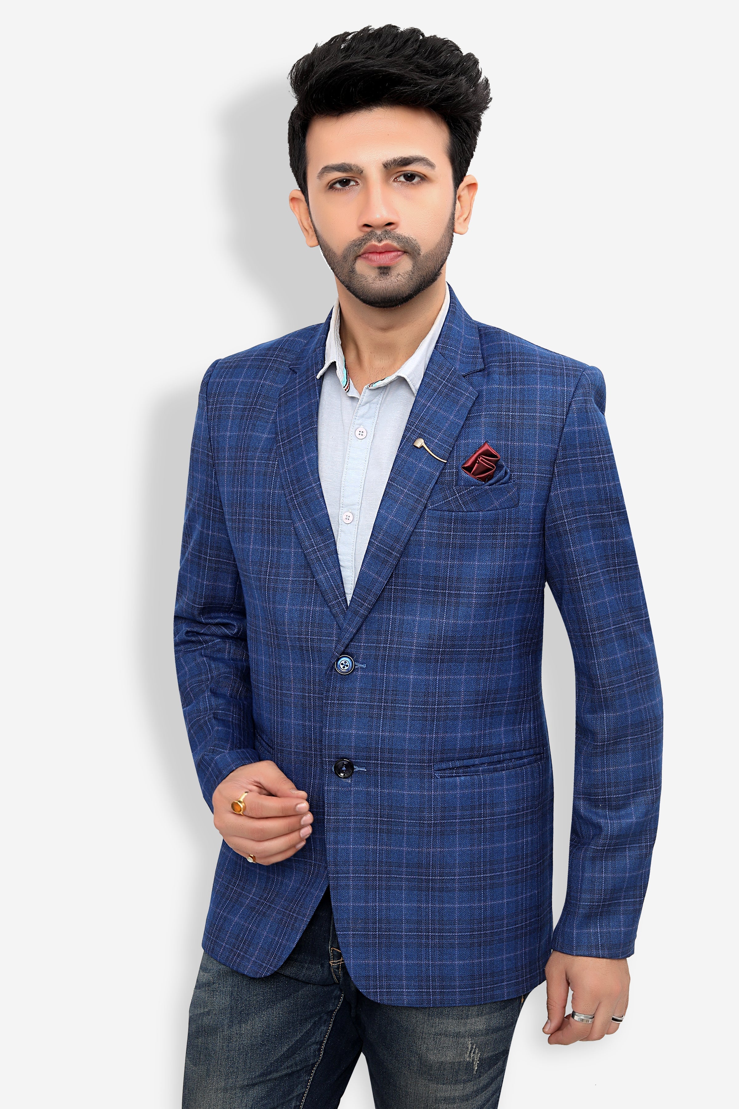 Cotton Blazer for Men - Multicolor | BLDU30009R