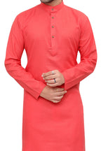 Cotton Kurta Pyjama Set for Men - Pink | KPSGSPIN40