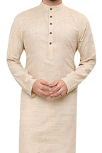 Cotton Kurta Pyjama Set for Men - Beige | KPSGKHBE42