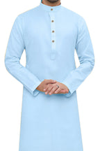 Cotton Kurta Pyjama Set for Men - Blue | KPSGSBLU36