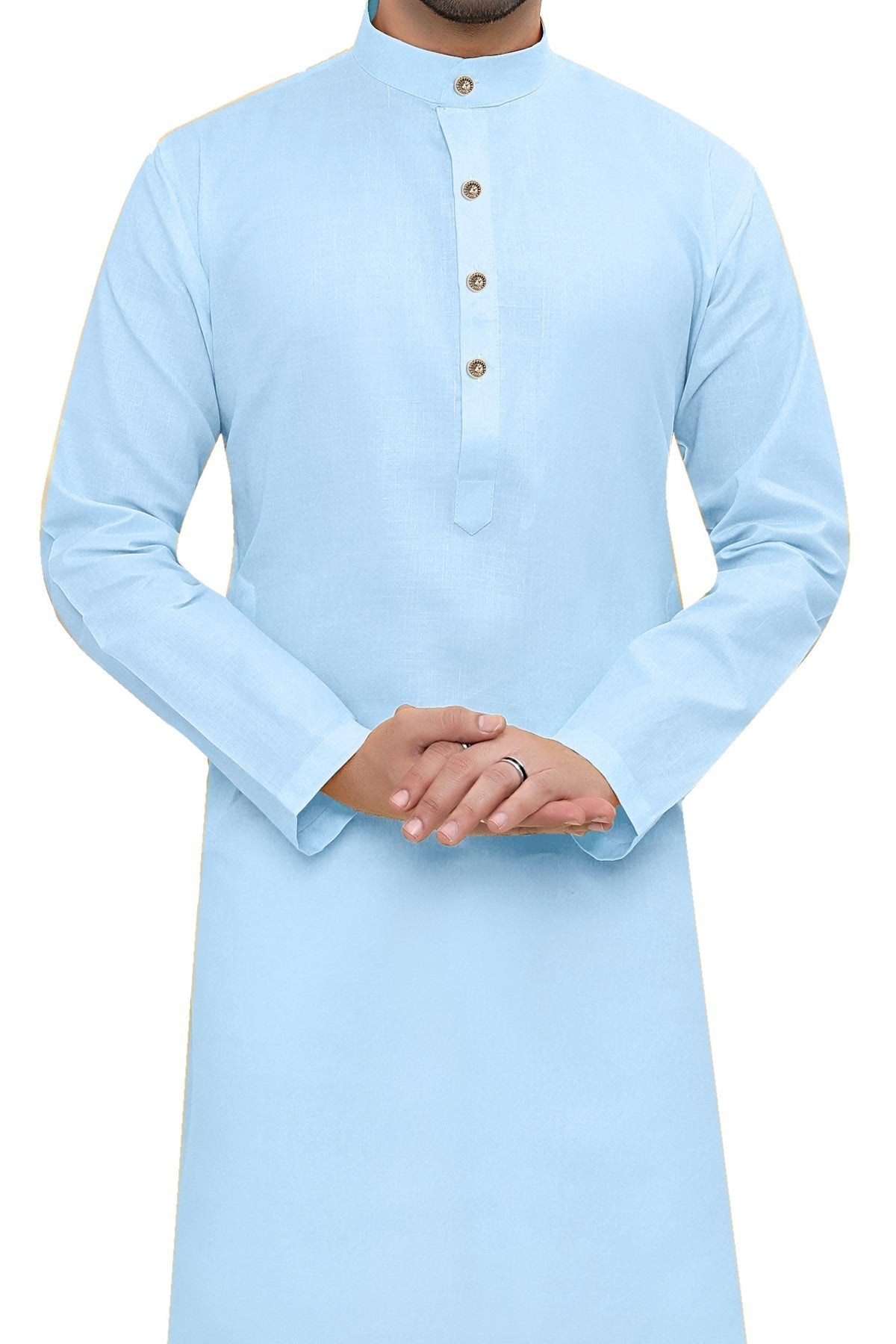 Cotton Kurta Pyjama Set for Men - Blue | KPSGSBLU36