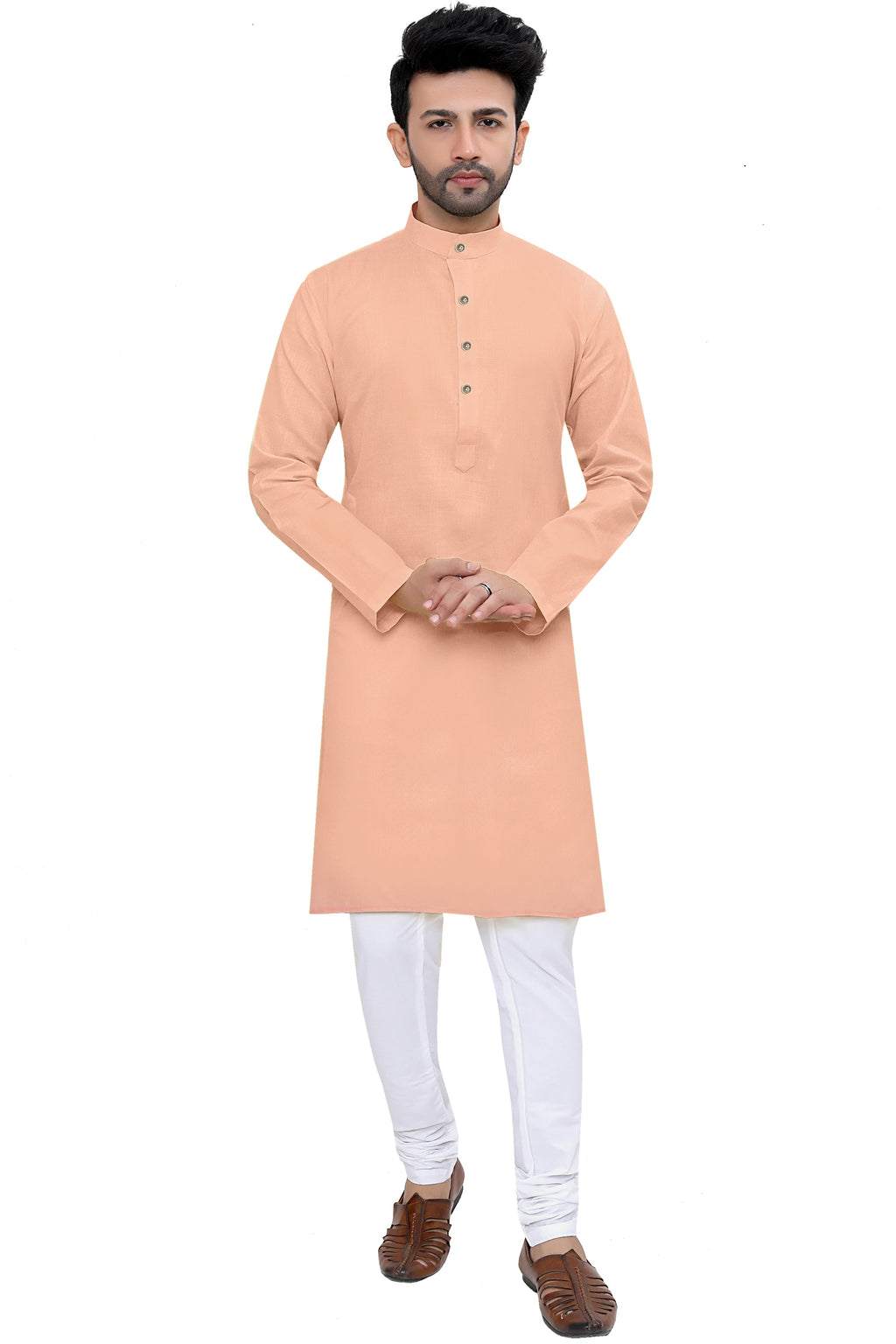 Cotton Kurta for Men - Peach | KPSGSPCH36