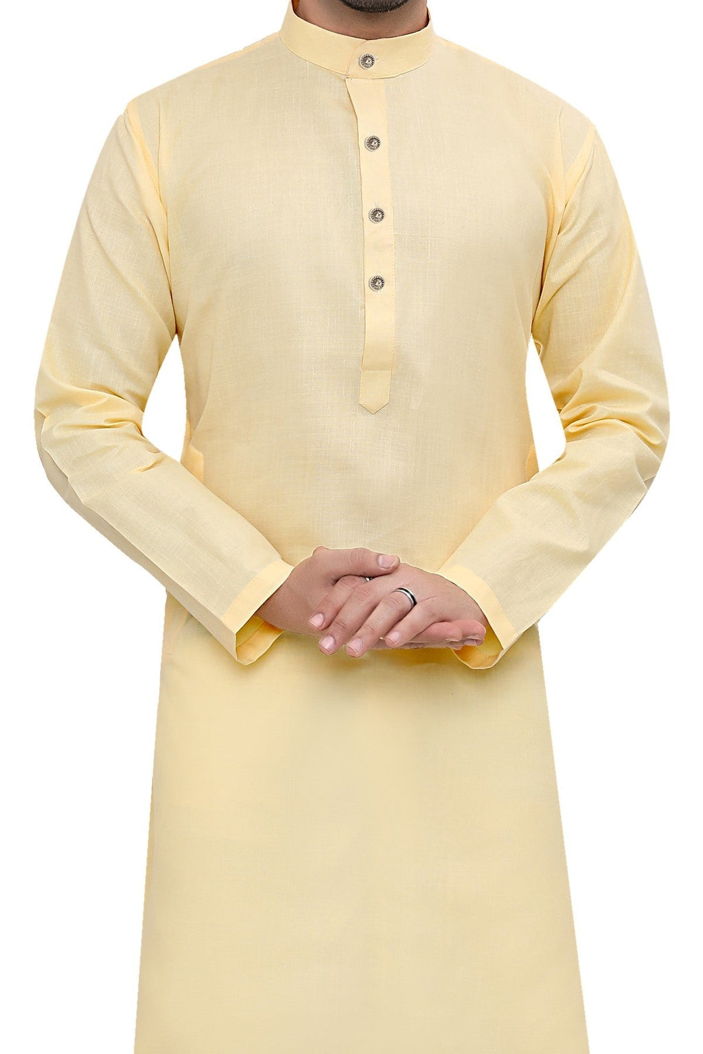 Cotton Kurta Pyjama Set for Men - Yellow | KPSGSYEL36