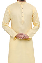 Cotton Kurta Pyjama Set for Men - Yellow | KPSGSYEL36