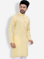 Cotton Kurta Pyjama Set for Men - Yellow | KPSGSYEL36