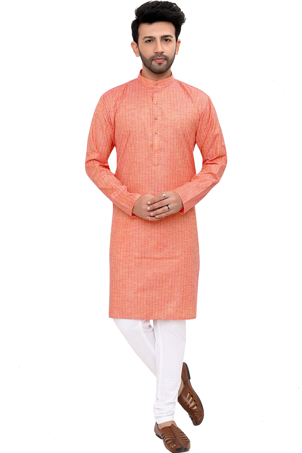Cotton Kurta Pyjama Set for Men - Multicolor | KPSGLIOV38