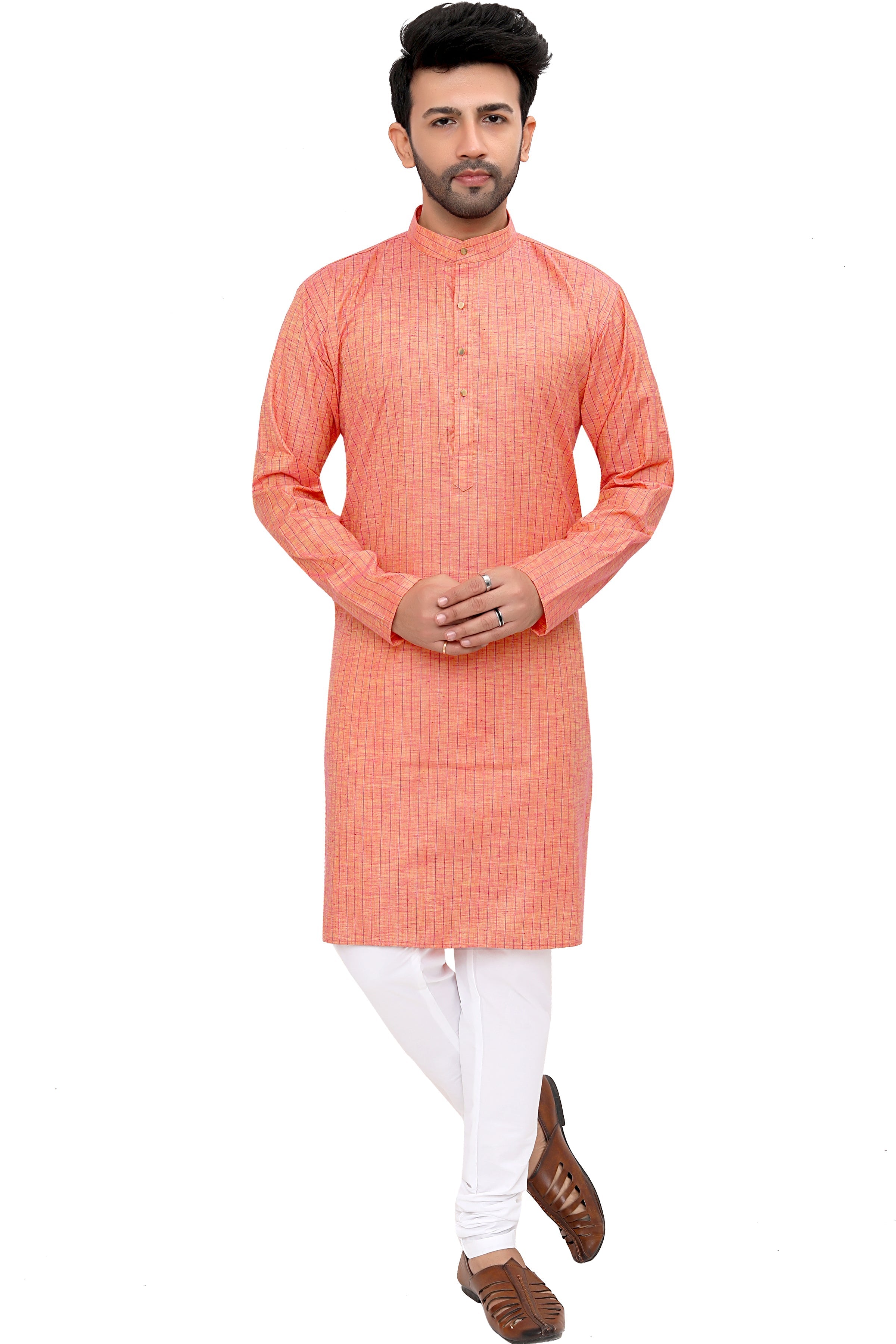 Cotton Kurta Pyjama Set for Men - Multicolor | KPSGLIOV38