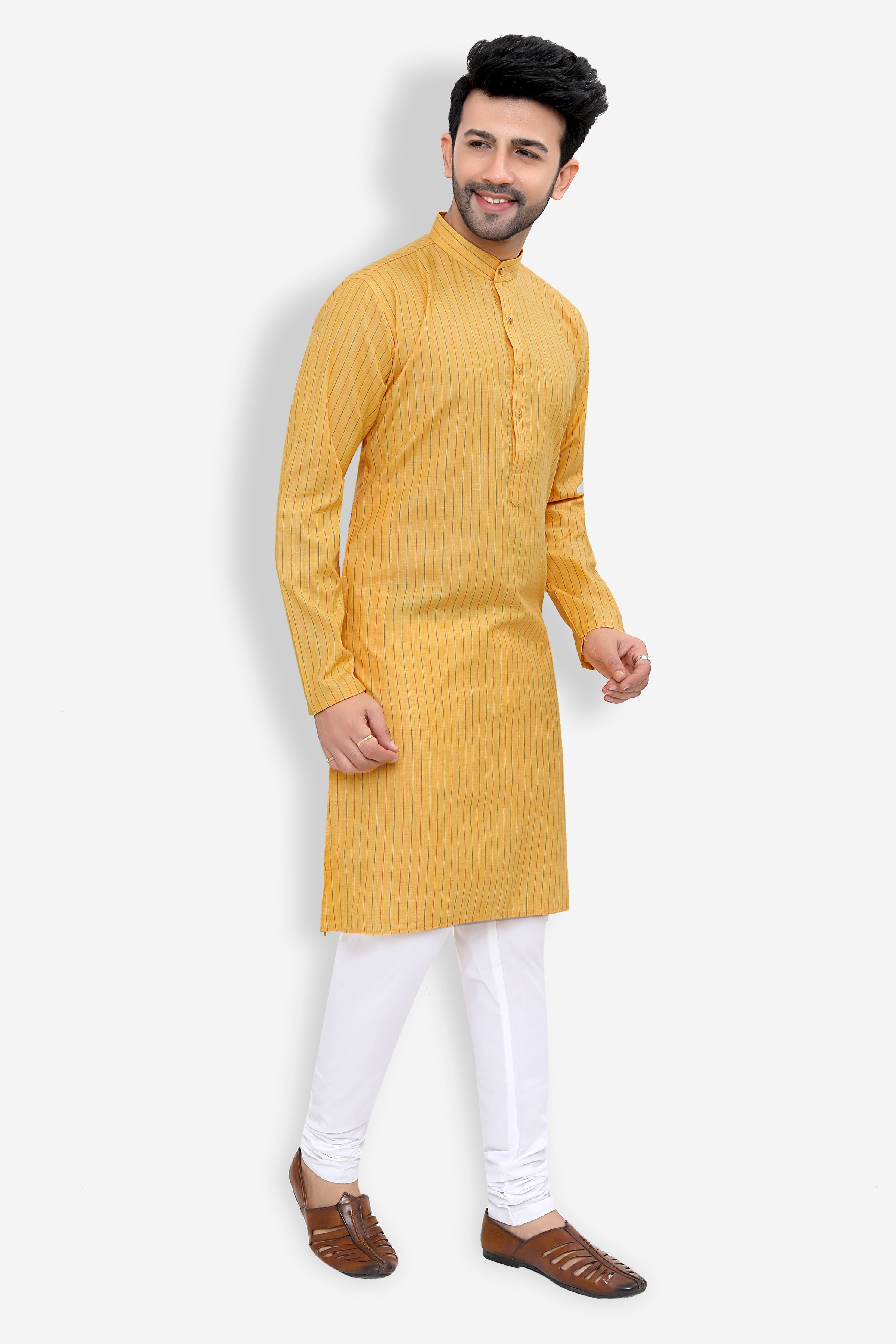Cotton Kurta Pyjama Set for Men - Multicolor | KPSGLIYV42