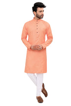 Cotton Kurta Pyjama Set for Men - Orange | KPSGKHOR38