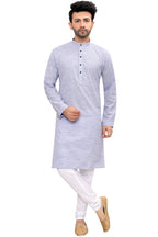 Cotton Kurta Pyjama Set for Men - Blue | KPSGKHGR42