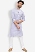 Cotton Kurta Pyjama Set for Men - Blue | KPSGKHGR42