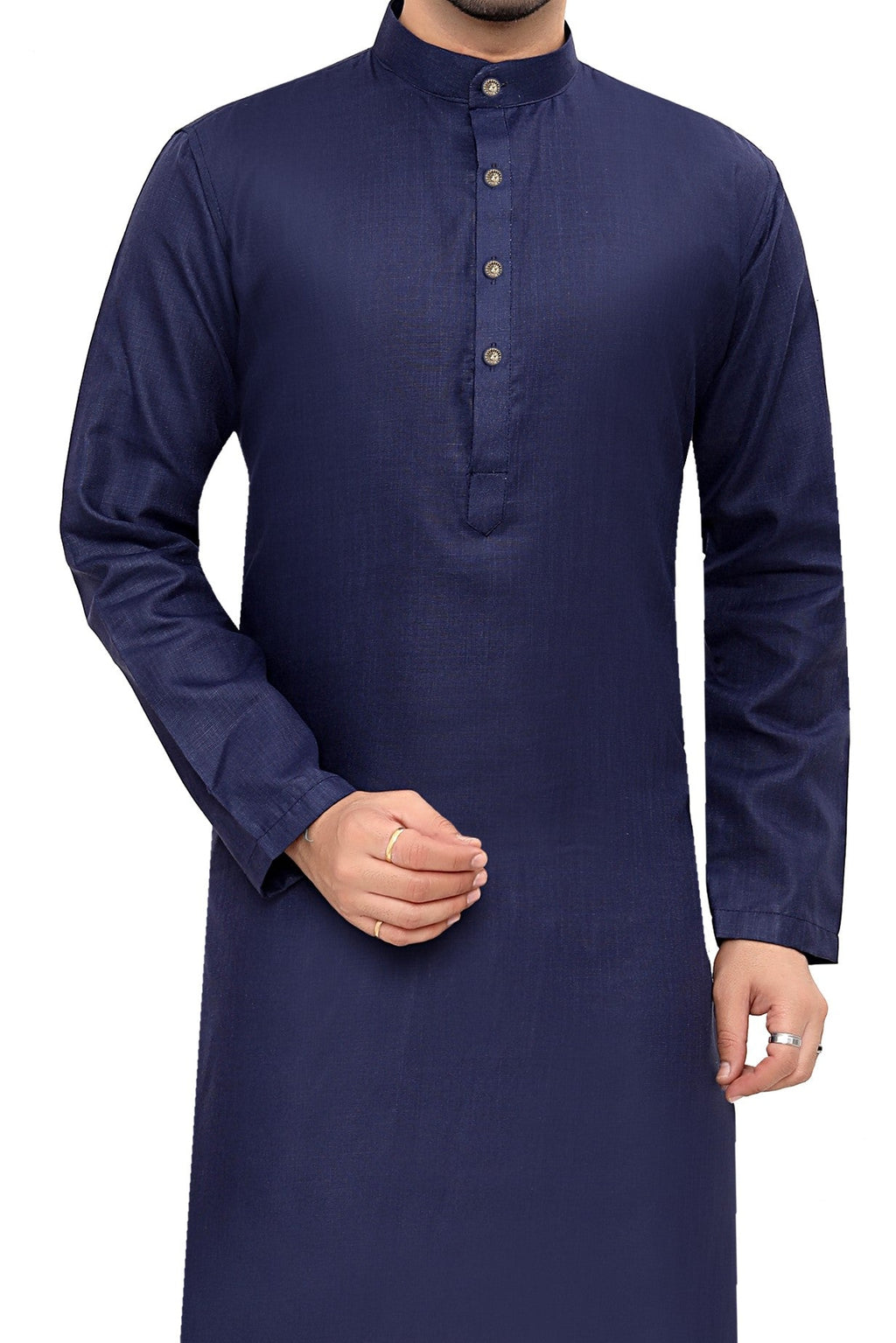 Cotton Kurta Pyjama Set for Men - Navy Blue | KPSGSNAV36