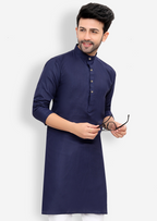 Cotton Kurta Pyjama Set for Men - Navy Blue | KPSGSNAV36
