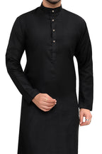 Cotton Kurta Pyjama Set for Men - Black | KPSGSBLK36