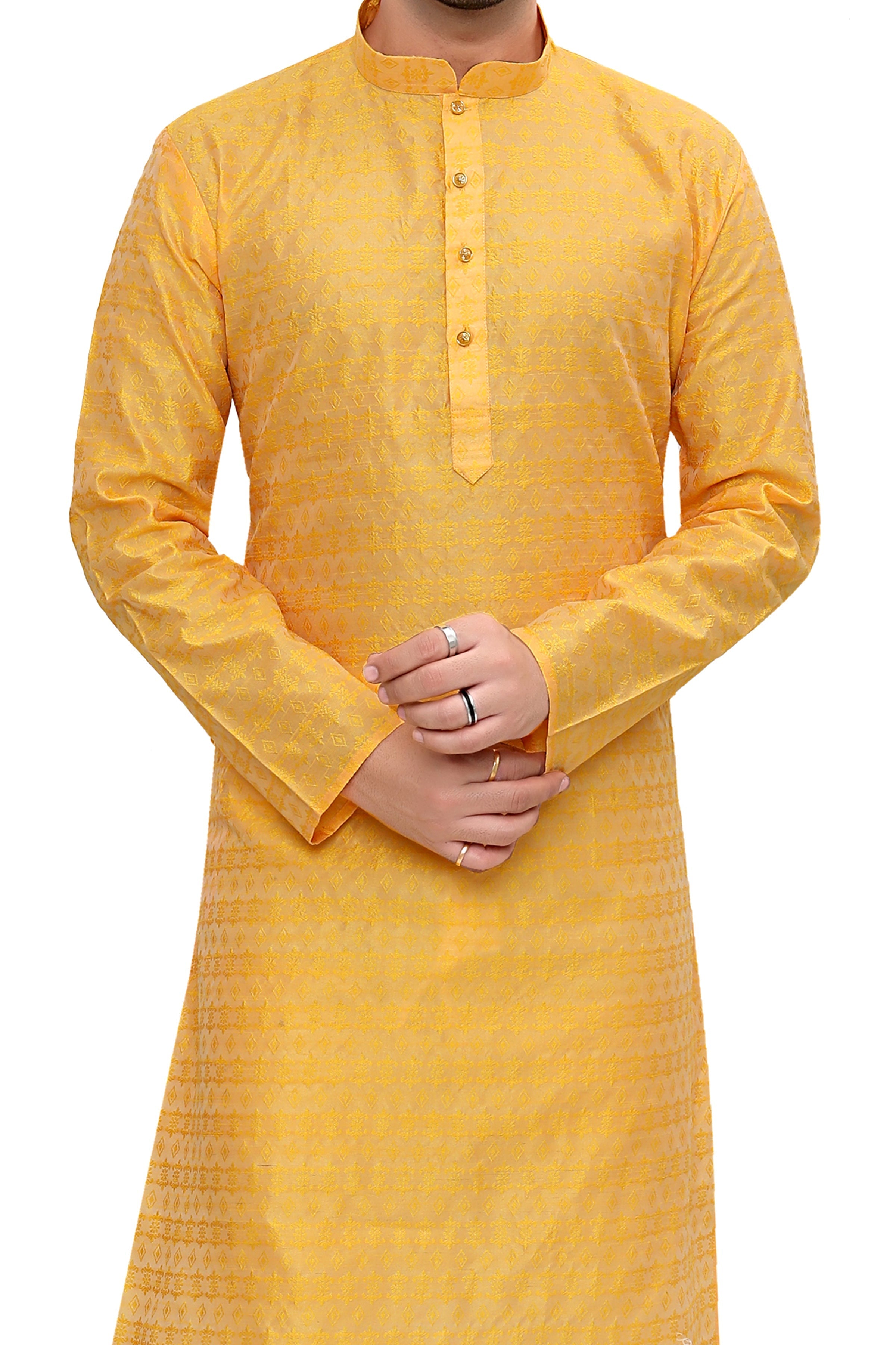 Cotton Kurta for Men - Yellow | KPPDJQM38