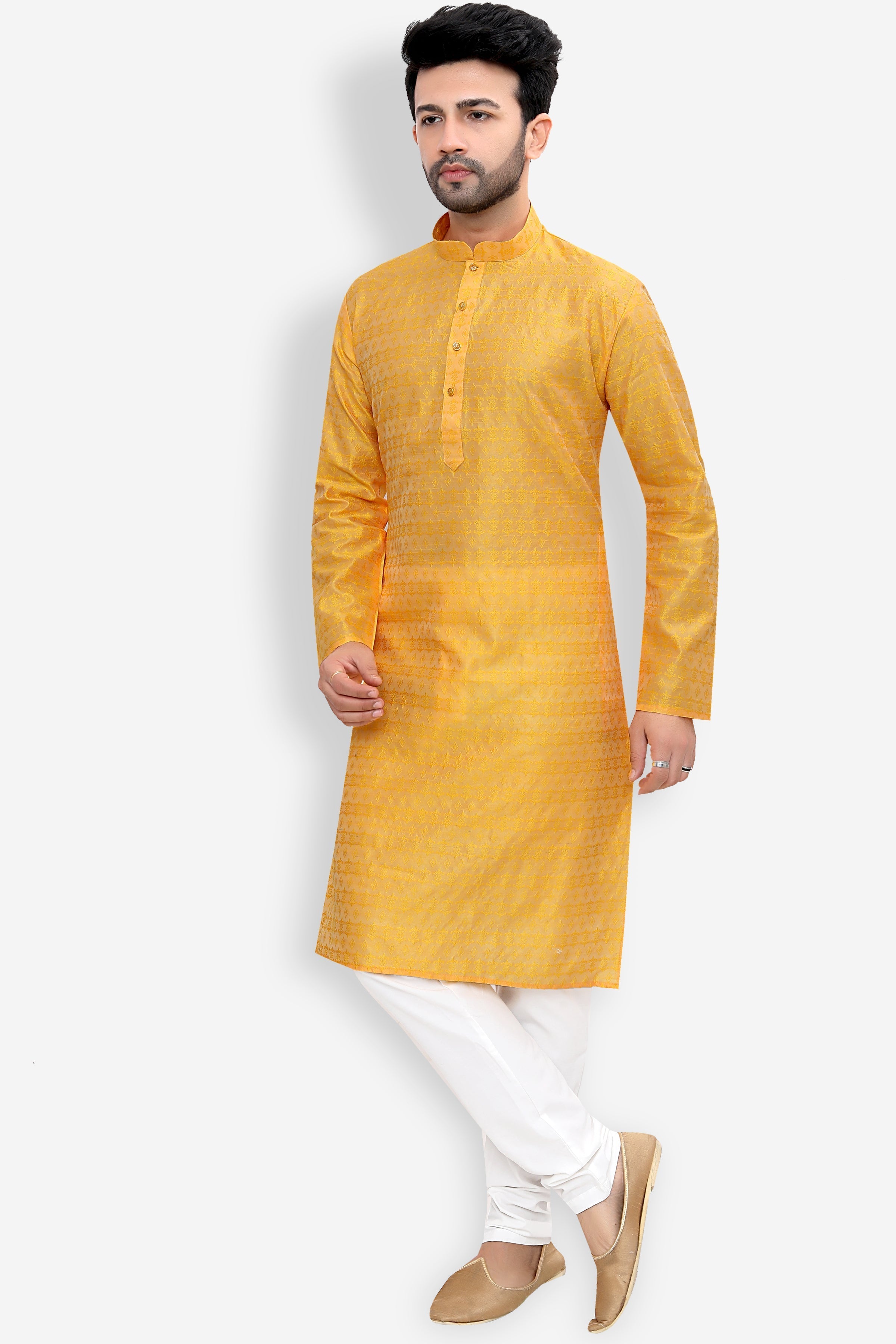 Cotton Kurta for Men - Yellow | KPPDJQM38