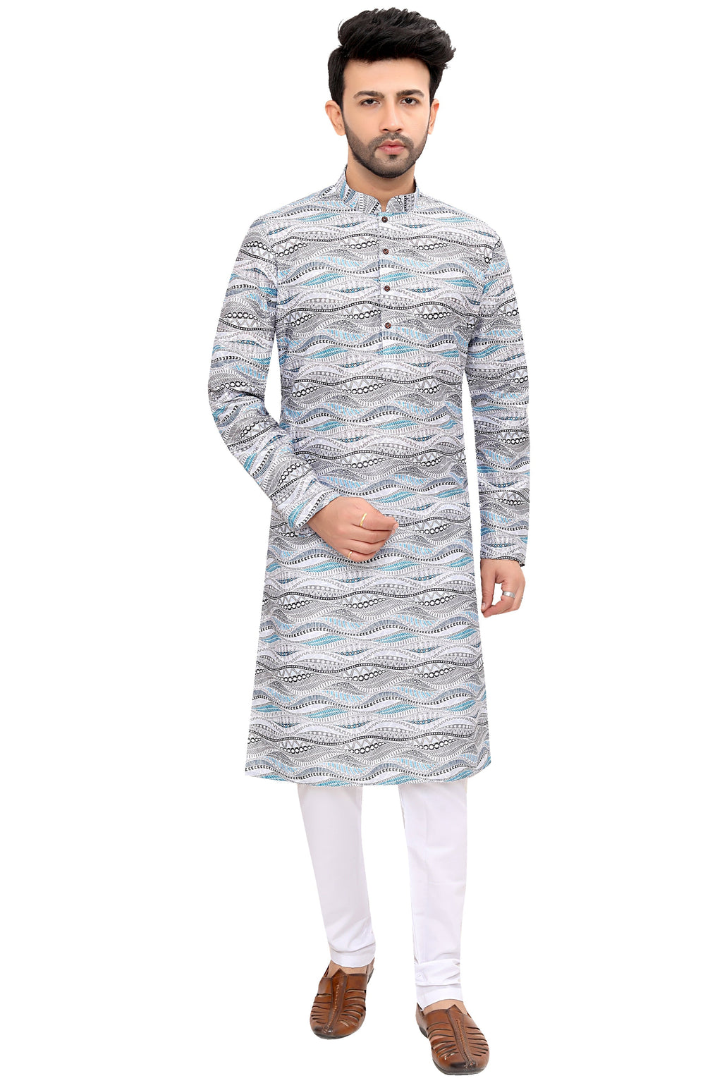 Cotton Kurta for Men - White | KUPR12487W