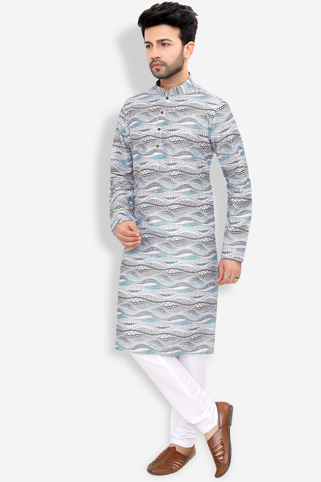 Cotton Kurta for Men - White | KUPR12487W