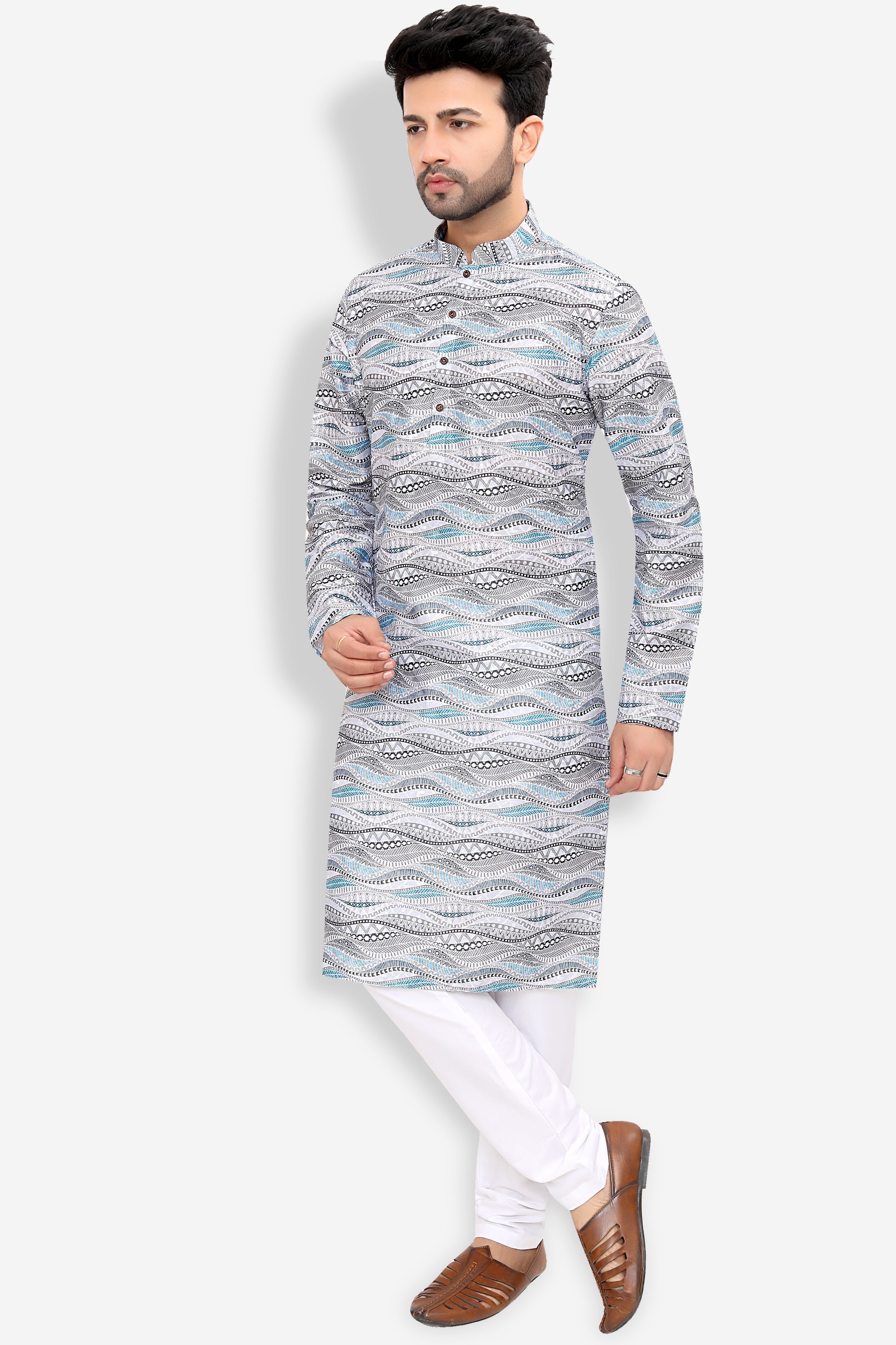 Cotton Kurta for Men - White | KUPR12487W