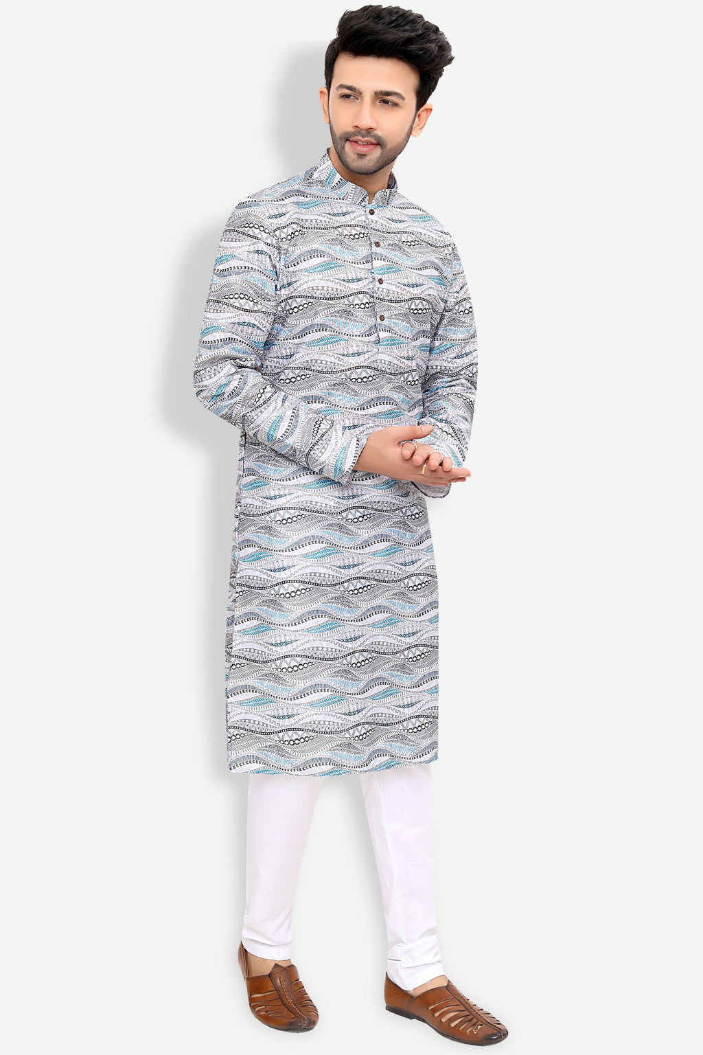 Cotton Kurta for Men - White | KUPR12487W