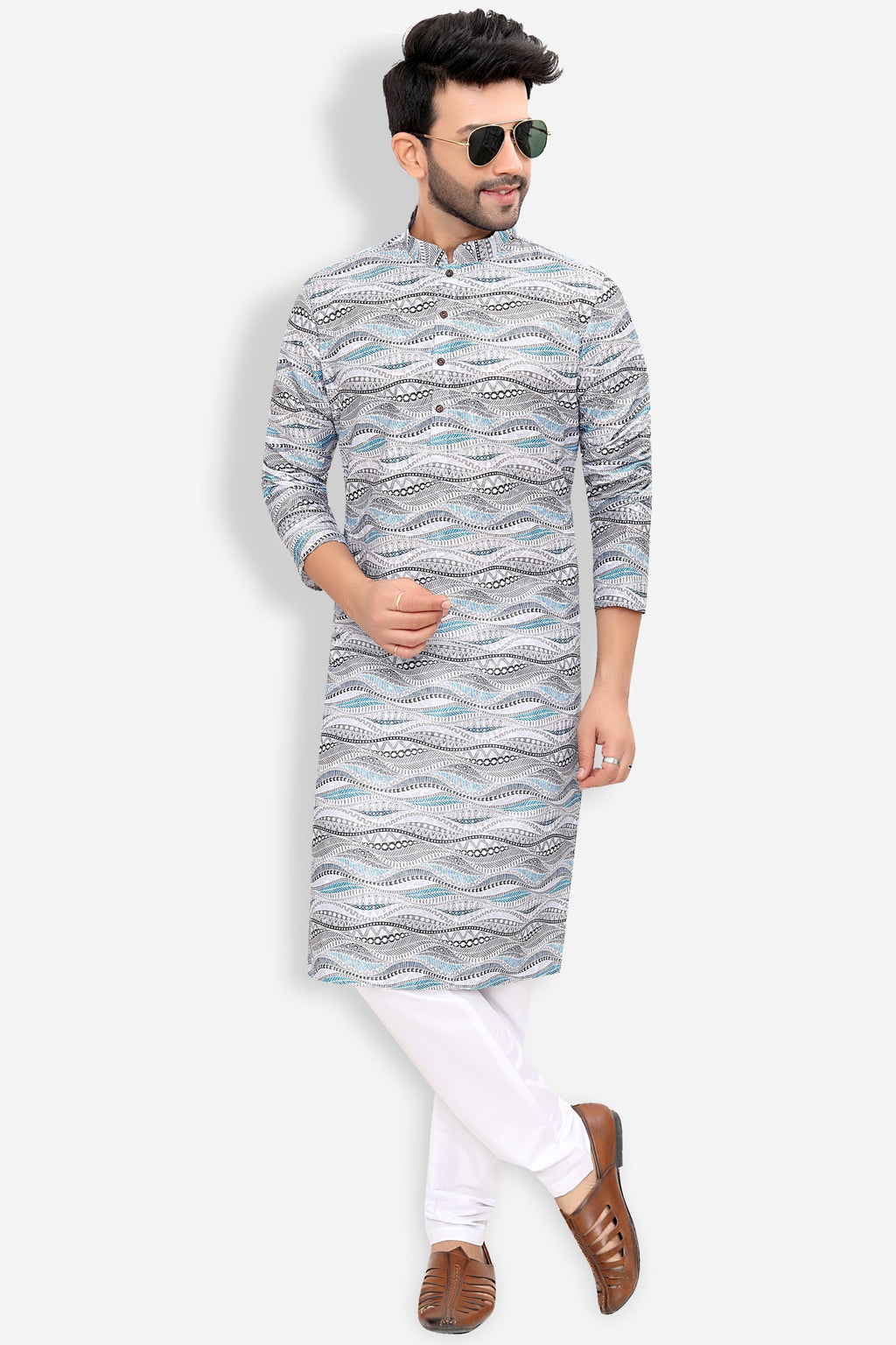 Cotton Kurta for Men - White | KUPR12487W