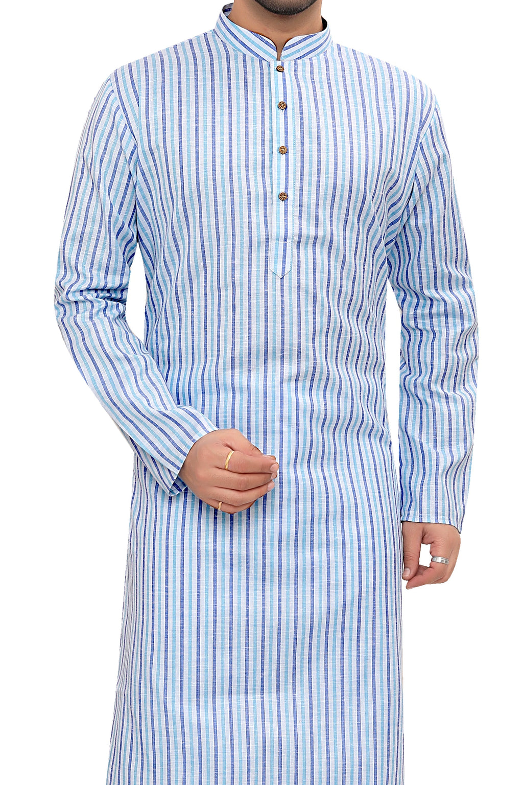 Linen Kurta for Men - Multicolor | KPKMTSBL42