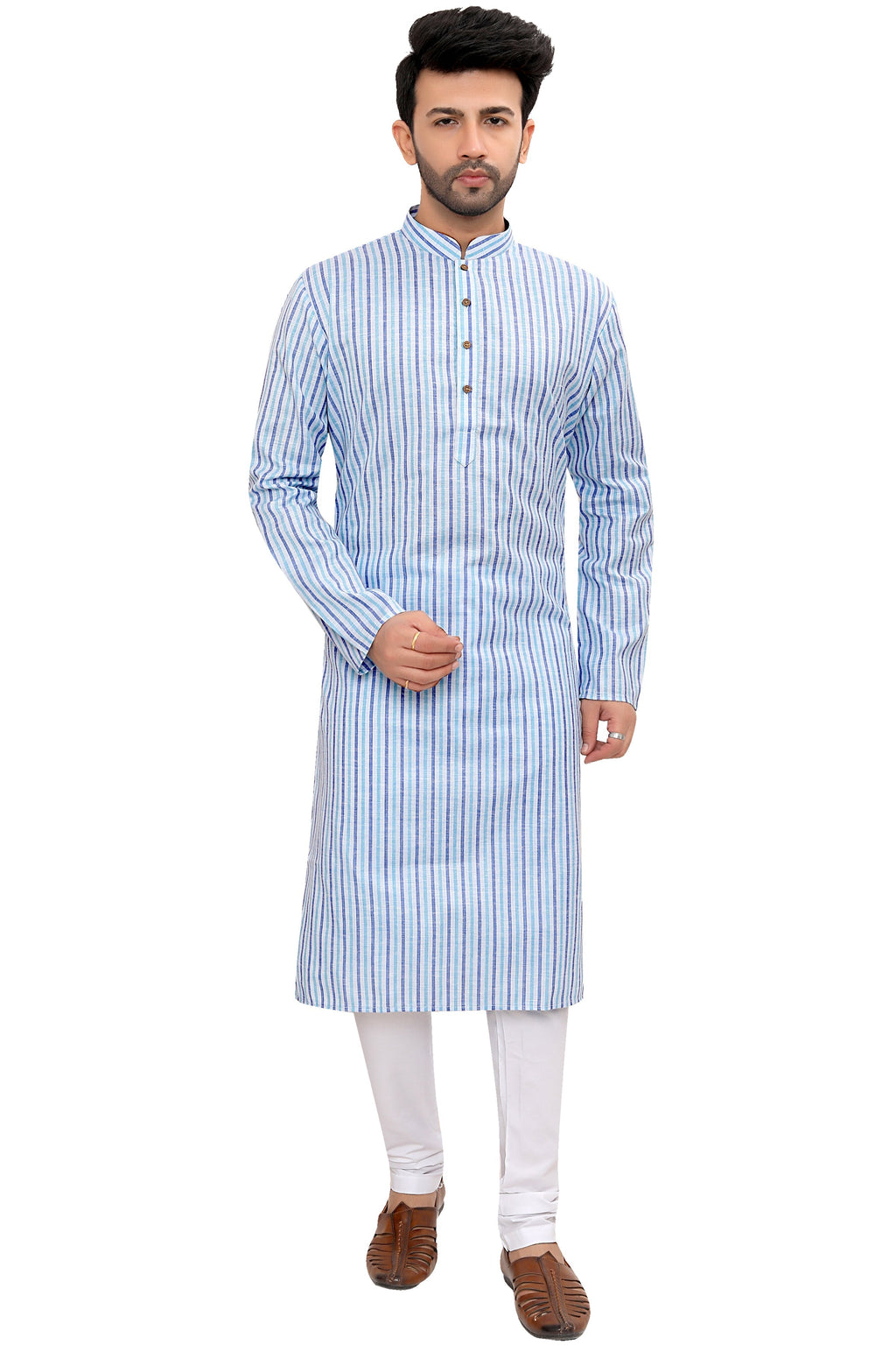 Linen Kurta for Men - Multicolor | KPKMTSBL42