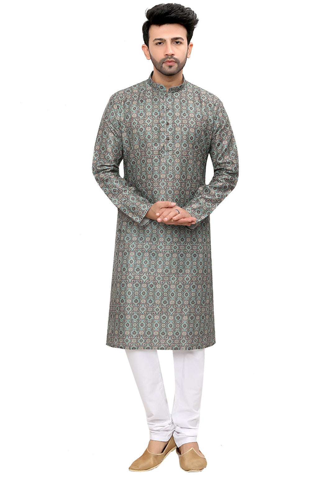 Silk Kurta for Men - Green | KPPDSDGR40
