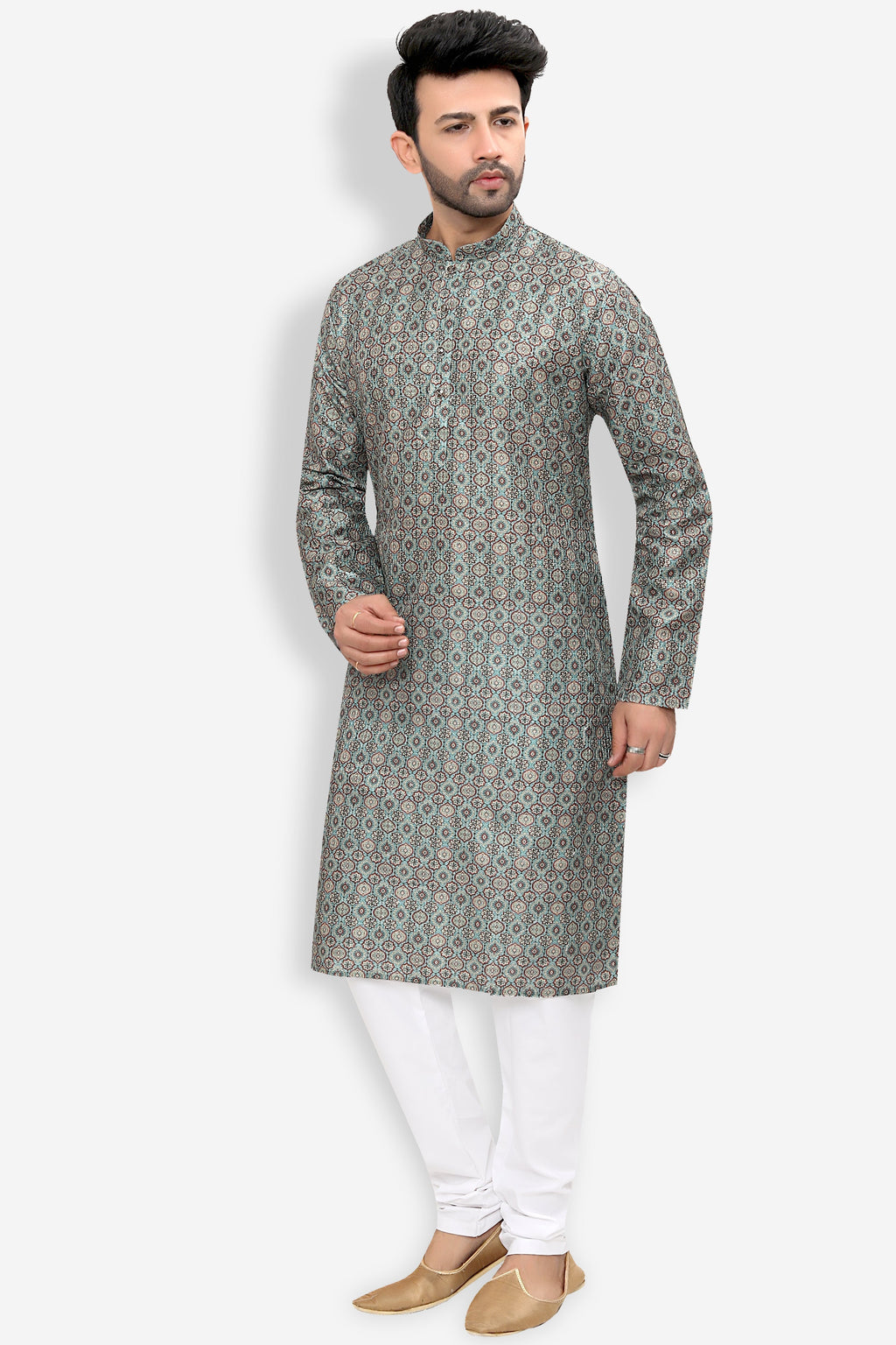Silk Kurta for Men - Green | KPPDSDGR40