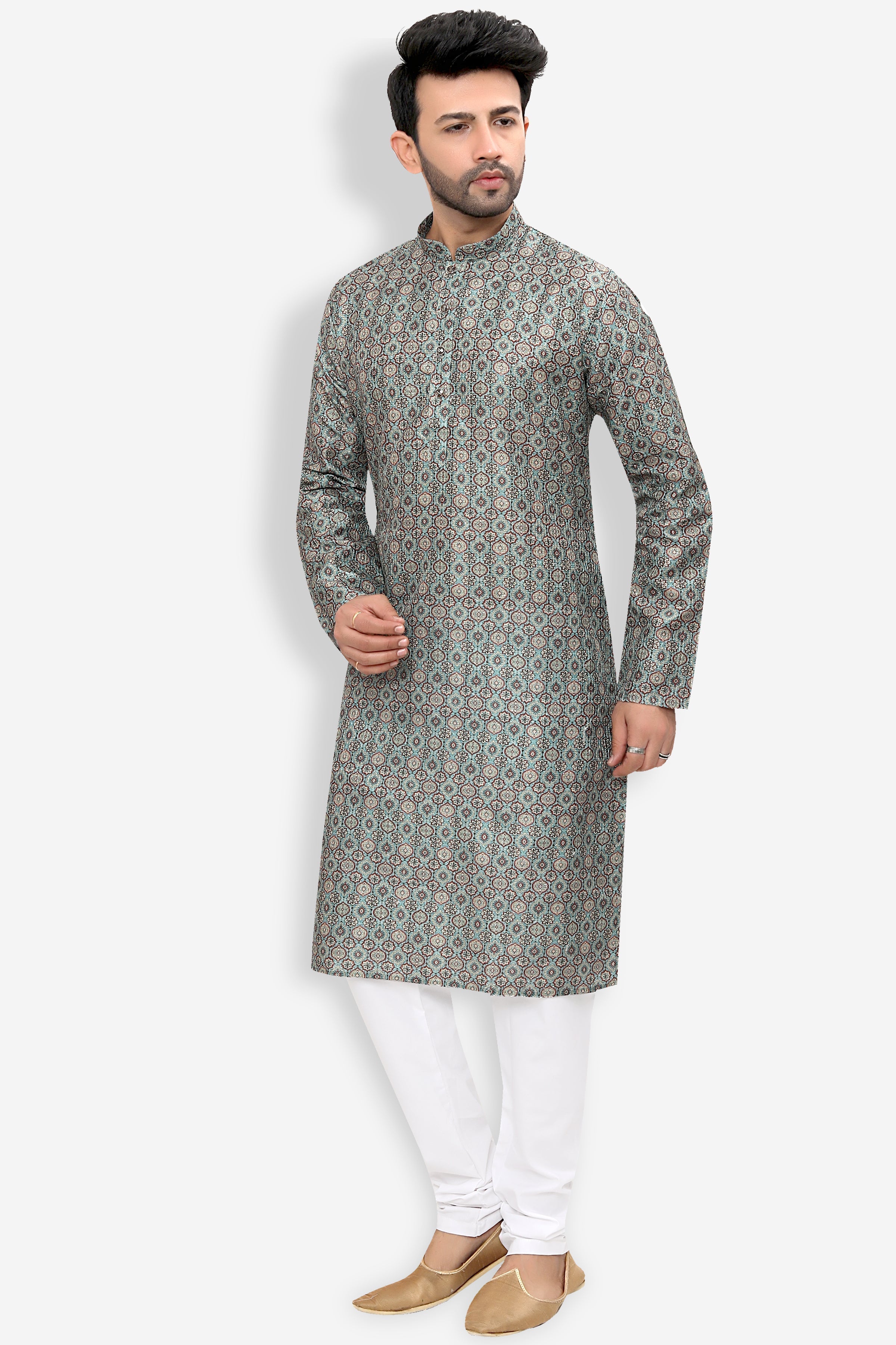 Silk Kurta for Men - Green | KPPDSDGR40