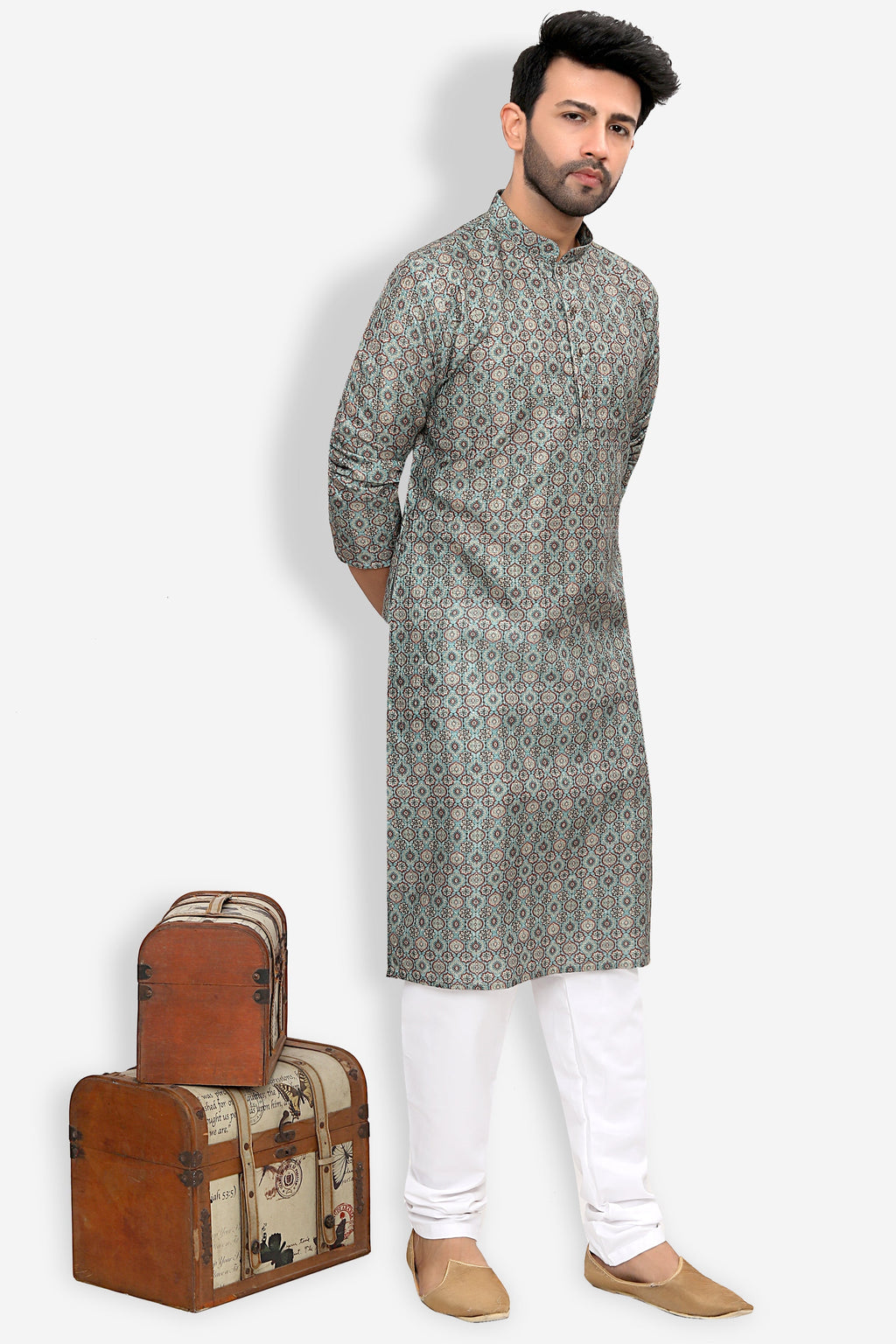 Silk Kurta for Men - Green | KPPDSDGR40
