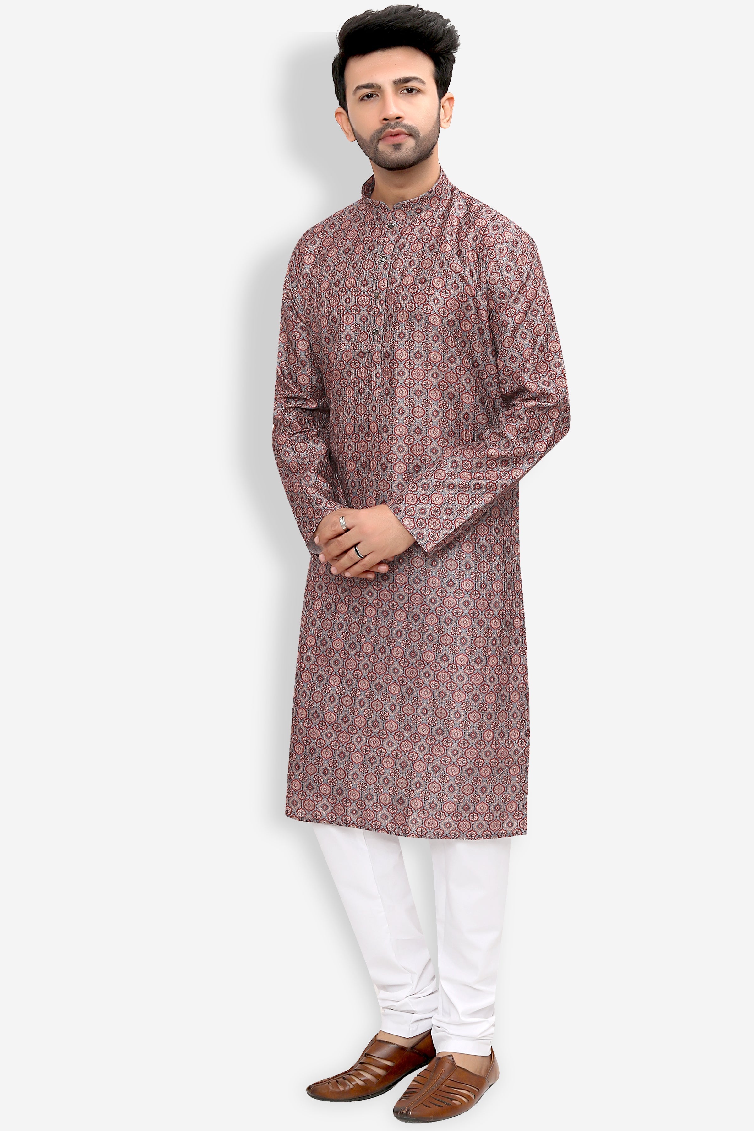 Silk Kurta for Men - Brown | KPPDSDBR40