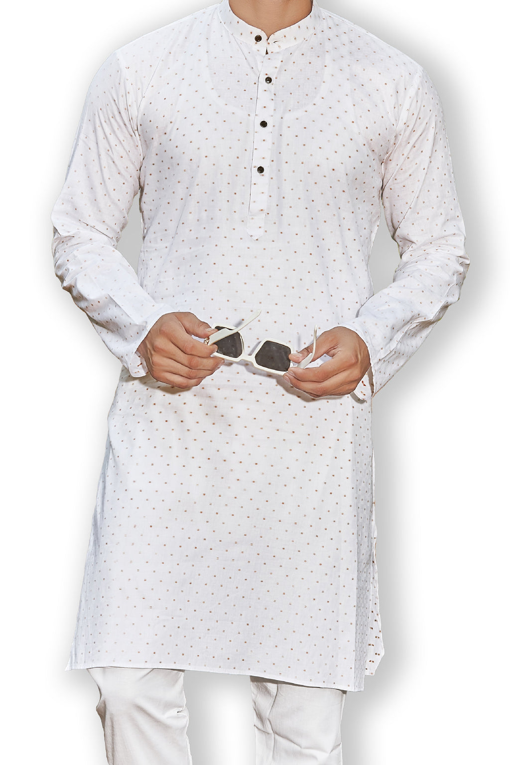 Cotton Kurta for Men - White | KPSSBUTWH3