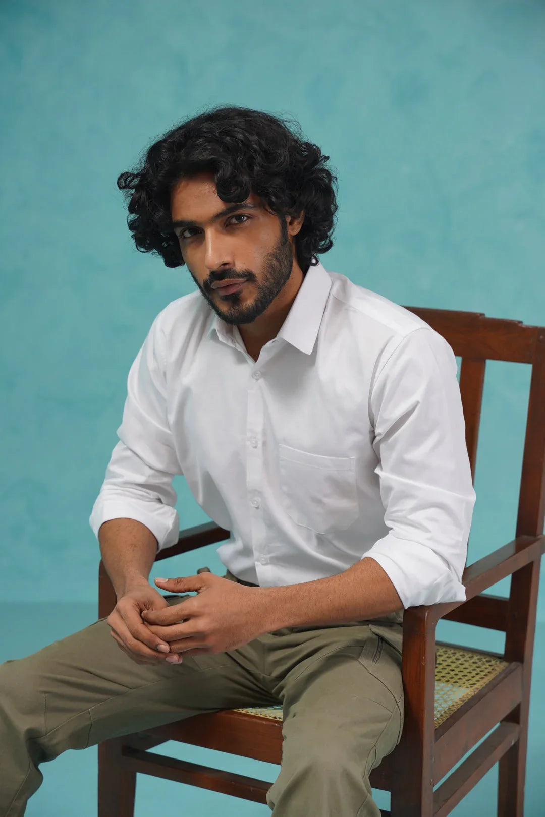 White Cotton Solid Shirts SF_361White | DesiQlo