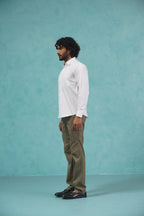 Indian Needle Men's Cotton Solid White Formal Shirt's