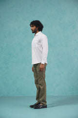 Indian Needle Men's Cotton Solid White Formal Shirt's