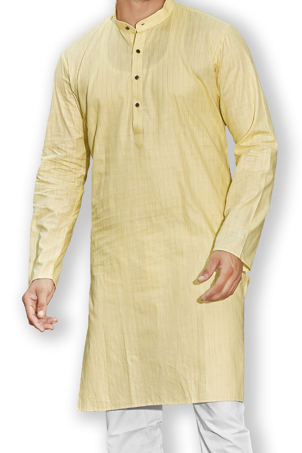 Cotton Kurta for Men - Yellow | KPUCCLMY38