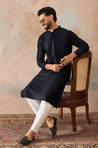 Blue Rayon Embroidered Solid Straight Kurta MKU2189
