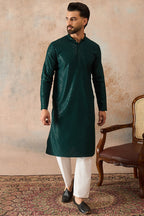 Green Rayon Embroidered Solid Straight Kurta MKU2186