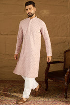 Purple Viscose Rayon Solid Embroidered Straight Kurta MKU1061